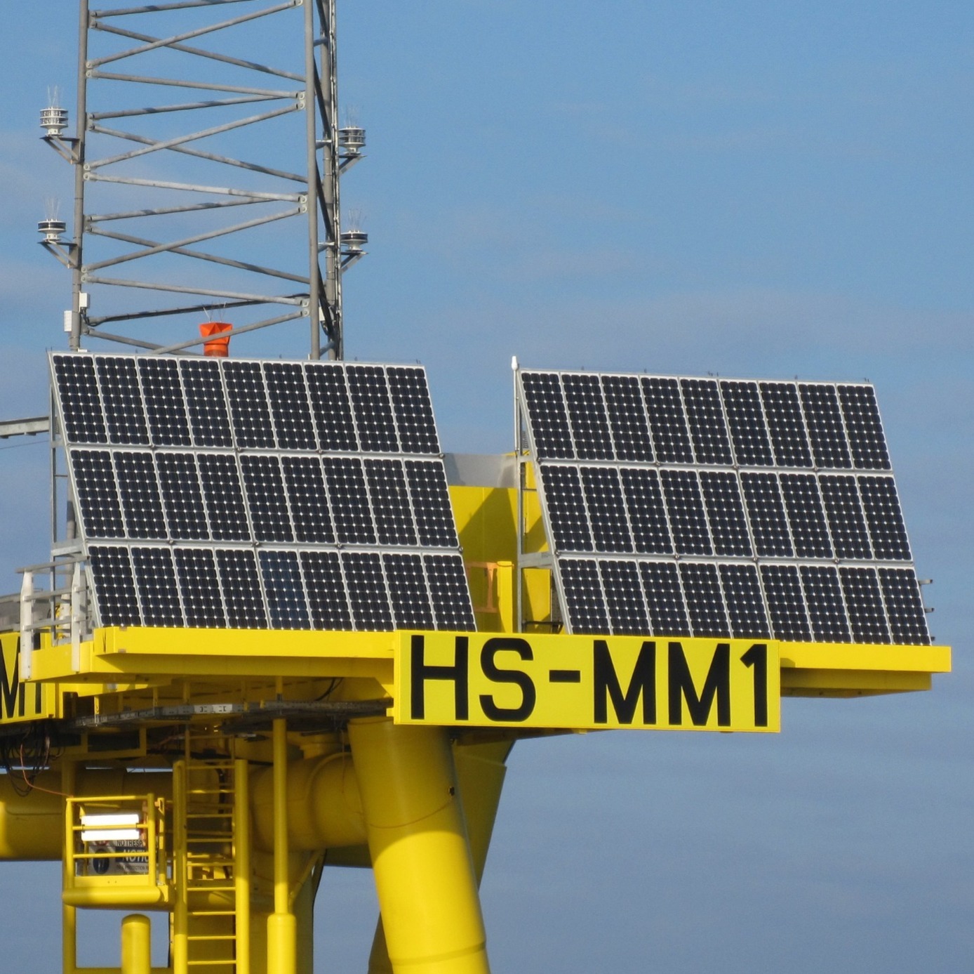 Hornsea OWF met-tower with 5.4kWp solar array